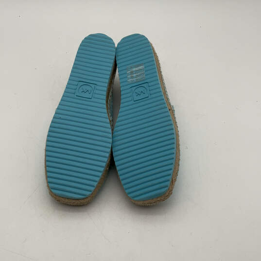 Womens Blue Ombre Logo Wooden Detail Slip-On Espadrille Flats Size 9.5 image number 6