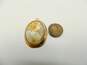 Vintage 10K Gold Carved Shell Cameo Pendant Brooch 6.7g image number 4