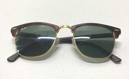 Ray-Ban Clubmaster Classic Sunglasses Polished Tortoise On Gold One Size