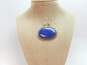 Tibetan Sterling Silver Oval Lapis Statement Pendant 29.5g image number 3