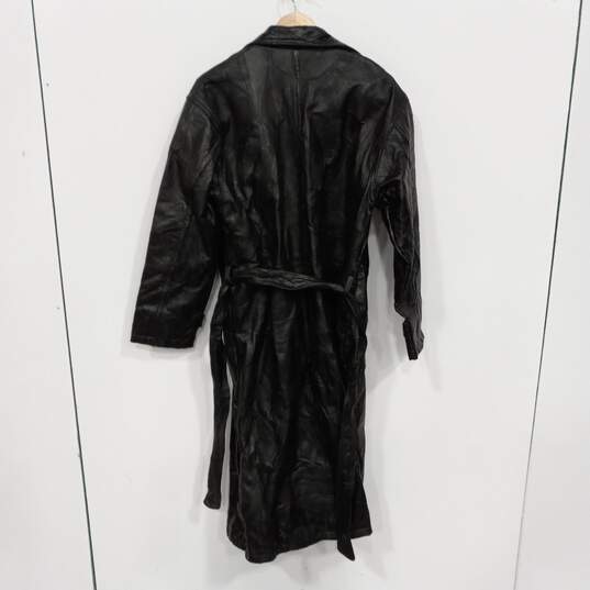 Giovanni Navarre Leather Trench Coat Style Jacket Size M - NWT image number 2