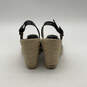 Womens Black Patent Leather Round Toe Espadrille Slingback Heels Size 7 M image number 4