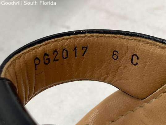 Authentic Salvatore Ferragamo Womens Black Wedge Platform Sandals Size 6C image number 7