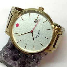 Designer Kate Spade Gold-Tone Chain Strap Round Dial Analog Wristwatch