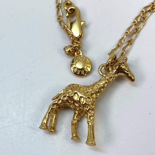 Designer J. Crew Gold-Tone Lobster Clasp Fashionable Camel Pendant Necklace image number 3