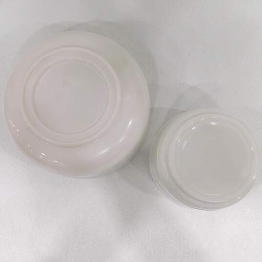 2 Vintage White Milk Glass Mixing Bowls image number 5