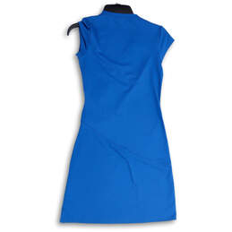 Womens Blue Surplice Neck Cap Sleeve Pullover Shift Dress Size XSP alternative image