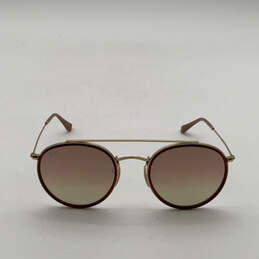 Womens RB3647-N Brown Round Lens Gold Full Rim Anti Reflective Sunglasses alternative image