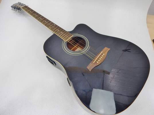 Ibanez Brand V70CE/BK Model Black Acoustic Electric Guitar w/ Hard Case image number 3