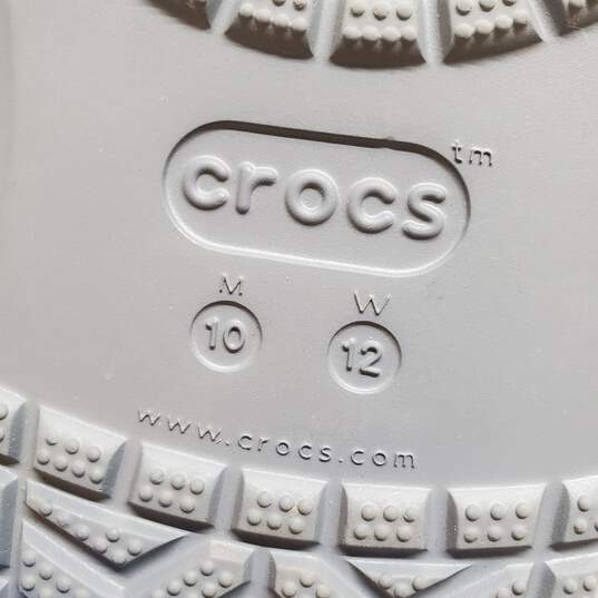 Crocs  Gray Green Logo Clogs Mules Size M10/W12 image number 7
