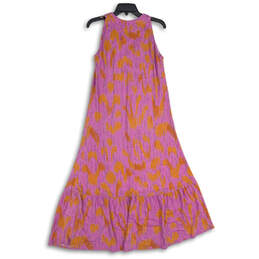 NWT Womens Pink Orange Sleeveless Halter Neck Tiered A-Line Dress Size S alternative image