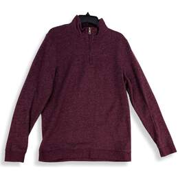 Croft & Barrow Womens Purple 1/4 Zip Long Sleeve Pullover Sweatshirt Size M