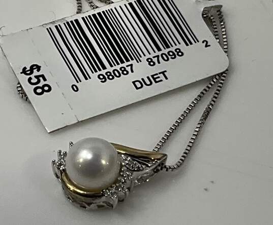 Sterling Silver Pearl Fashion Necklace image number 1
