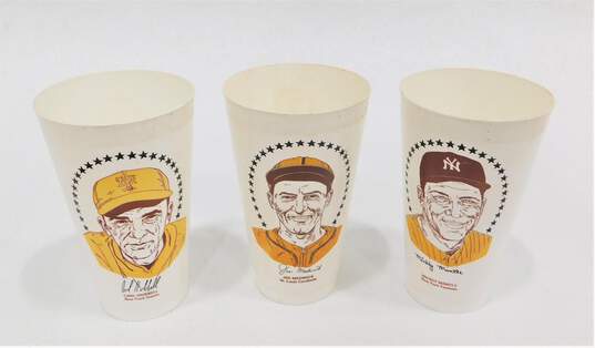 Vintage 1970s 7-Eleven MLB Baseball Hall of Fame Player Slurpee Cups Lot of 13 image number 2