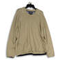 Mens Tan Spread Collar Long Sleeve Knitted Pullover Sweater Size XXL image number 1