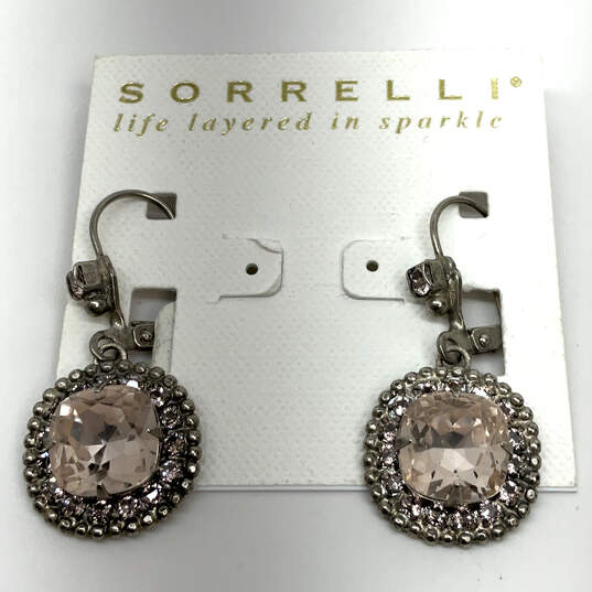 Designer Sorrelli Silver-Tone Life Layered In Sparkle Clip On Drop Earrings image number 1