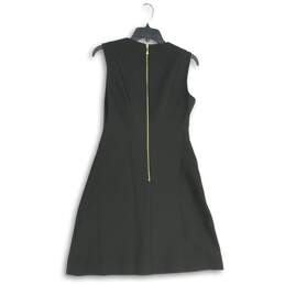 NWT Womens Black Round Neck Sleeveless Back Zip A-Line Dress Size 6 alternative image