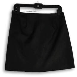 NWT Womens Black Flat Front Side Zip Short A-Line Skirt Size Medium alternative image