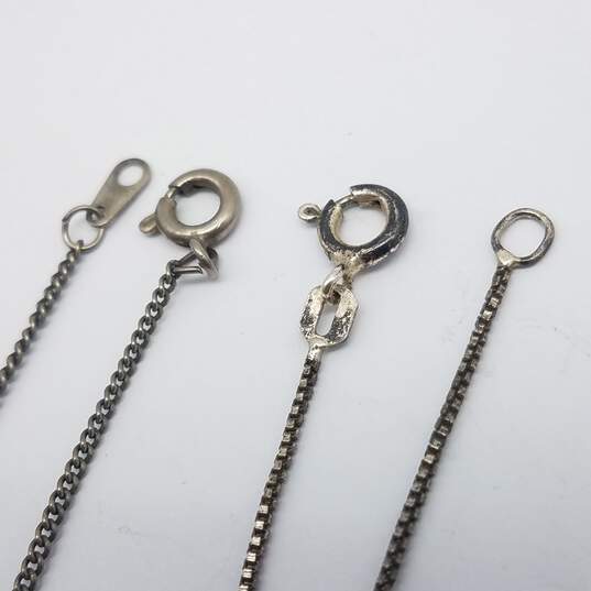 Sterling Silver Assorted Gemstone Pendant 18in Necklace Bundle 2 pcs 13.0g image number 3