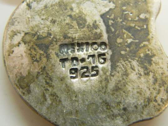 Vintage Taxco Sterling Silver Bitten Apple Pendant Collar Necklace 25.5g image number 5