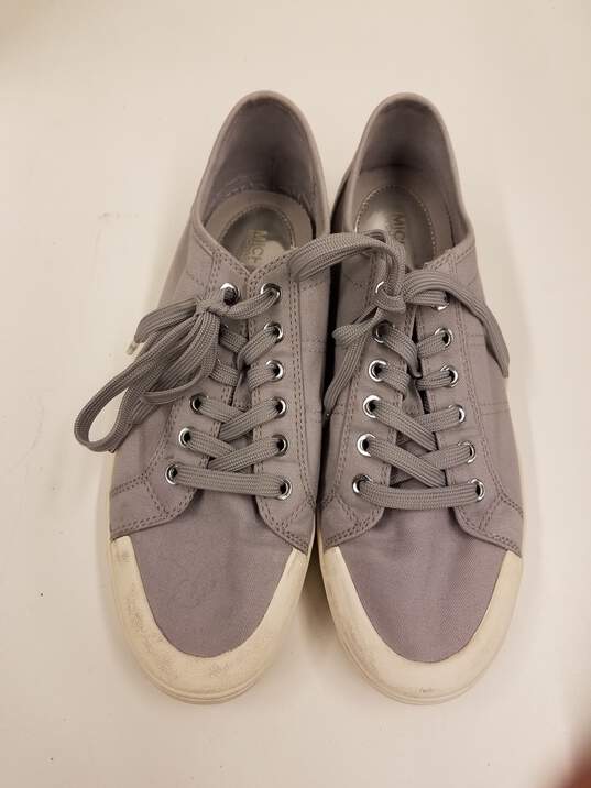 Michael Kors Canvas Lace Up Low Top Sneakers Grey image number 5