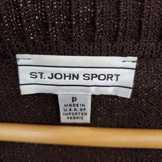 St. John Sport Vintage Brown Wool Blend Knit Sheath Dress WM Size P image number 3