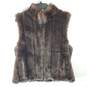 Dress Barn Women Brown Faux Fur Reversible Vest L image number 3