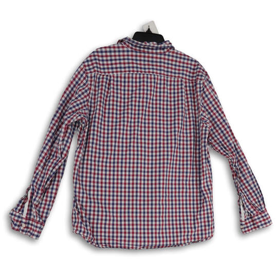 Mens Multicolor Gingham Long Sleeve Regular Fit Button-Up Shirt Size XL image number 2