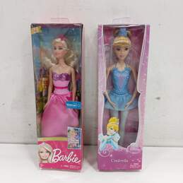 2 Mattel Barbie Dolls Disney Princess Cinderella & Pop Star Tori #BBV35 & Y6872