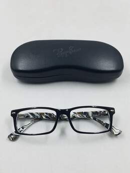 Ray-Ban Black Marbled Rectangle Eyeglasses