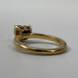 Designer Juicy Couture Gold-Tone Purple Heart Shape Stone Classic Band Ring image number 2