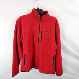 Timberland Men Red Fleece Jacket Sz L