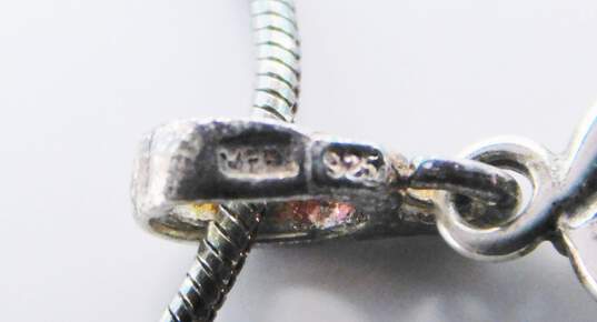 Artisan 925 Sterling Silver Amber Pendant Necklace Ring & Bracelet 17.5g image number 6
