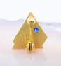 10K Two Tone Gold Blue Sapphire Cross Pin 1.6g image number 3
