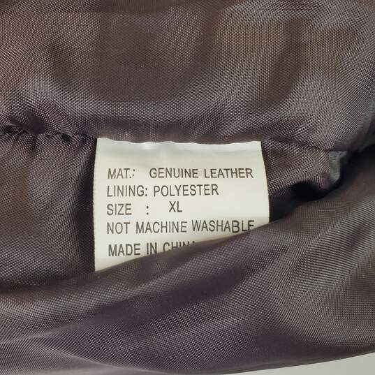 Men's Brown Leather Vest SZ XL image number 6