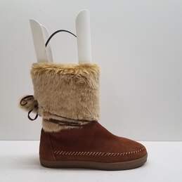 TOMS Nepal Snow Brown Suede Boots Shoes Women's Size 9 M