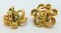 Vintage Crown Trifari Gold Tone Scrolled Clip-On Earrings 10.5g image number 2