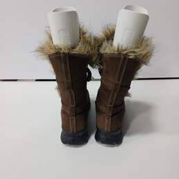 Women's Columbia Suede Side Zip Faux Fur Snow Boot Chatel Brown Sz 11 alternative image