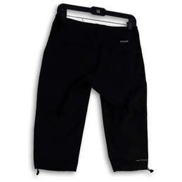 Womens Black Flat Front Drawstring Zipper Pocket Stretch Capri Pants Size 6 alternative image