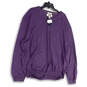 NWT Womens Purple Long Sleeve V-Neck Stretch Pullover Sweater Size 3x image number 1