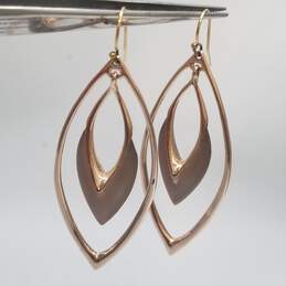 Alexis Bittar Gold Tone Lucite Hand Painted Center Dangle Earrings 9.3g