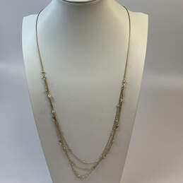 Designer Kendra Scott Rina Gold-Tone Multi Strand Classic Chain Necklace