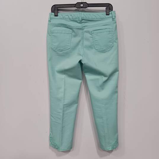 Cherokee Juniors Mint Skinny Jeans w/ Lace Ankle Accents Size 16 image number 2