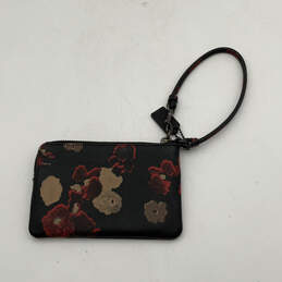Womens Black Red Floral Leather Zipper Detachable Strap Wristlet Wallet alternative image