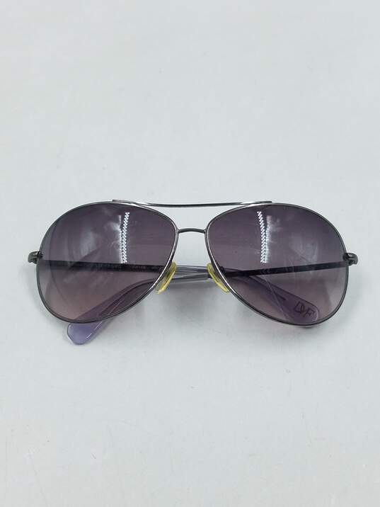 Diane von Furstenberg Gunmetal Aviator Sunglasses image number 1