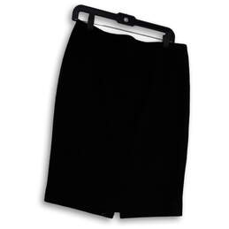 Womens Black Flat Front Back Zip Short Straight And Pencil Skirt Size 6 alternative image