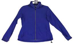 Mens Blue Long Sleeve Full Zip Hooded Athletic Jacket Size XS
