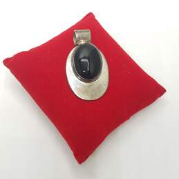 Sterling Silver Onyx Cabochon Pendant 16.7g