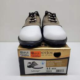 Men's Foot Joy Soft Joys Spikeless White/Khaki Size 9.5 Wide, Used