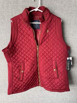 US Polo Assn. Womens Red Full-Zip Quilted Puffer Vest Size XXL T-0507559-D